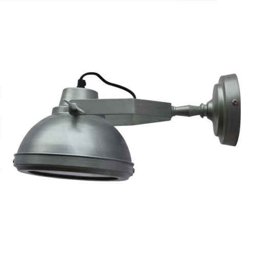 Wandlamp antiek zink + onderkap - 20cm