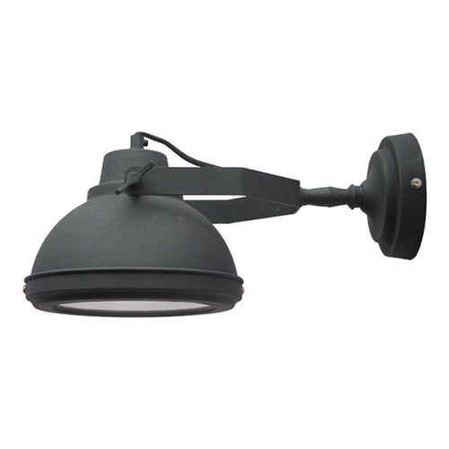 Wandlamp antiek black + onderkap - 20cm