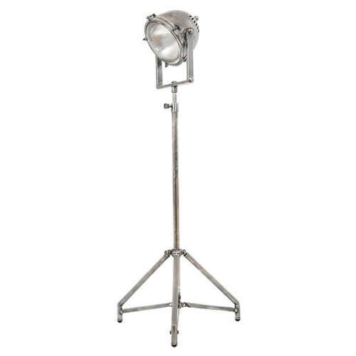 Vloerlamp koplamp op statief antique silver ⌀22cm H159cm