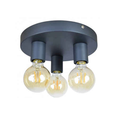 Plafondlamp Triple 25cm Vintage Black