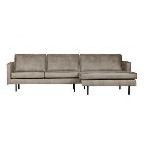 BePureHome Rodeo bank met chaise longue rechts - Elephant Skin