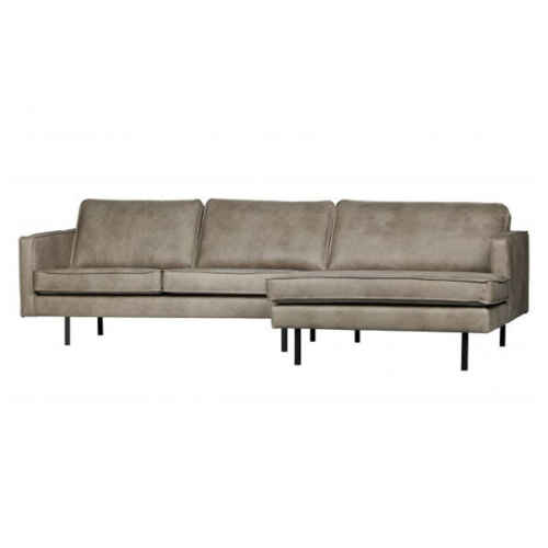 BePureHome Rodeo bank met chaise longue rechts - Elephant Skin