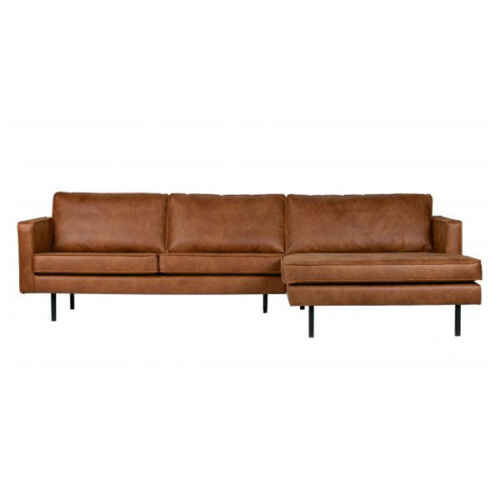 BePureHome Rodeo bank met chaise longue rechts - Cognac