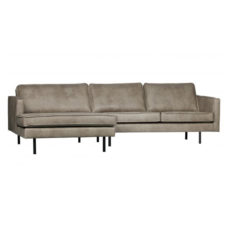 BePureHome Rodeo bank met chaise longue links - Elephant Skin