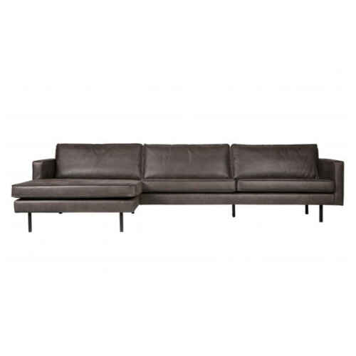 BePureHome Rodeo bank met chaise longue links - Zwart