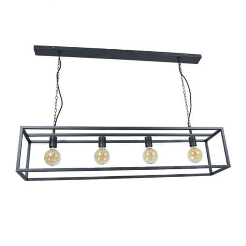 Hanglamp Frame 4-lichts 120cm Zwart