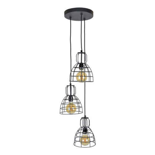 Hanglamp Francis 3-lichts 20x28 Vintage black