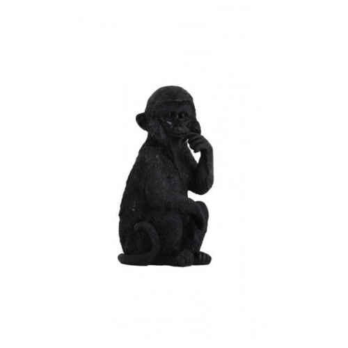 Ornament 9,5x11x19,5cm MONKEY zwart